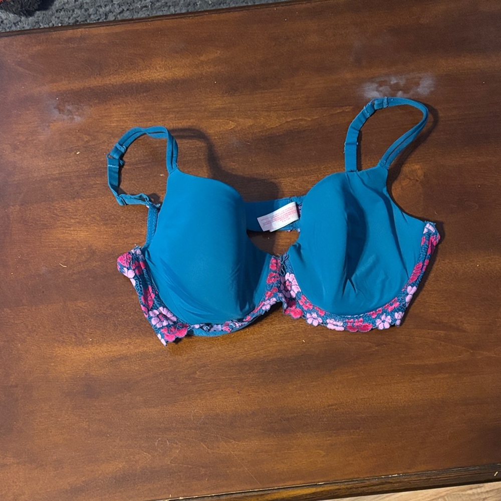 Teal and Floral Women's bra